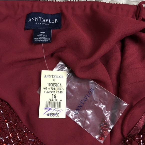 Ann Taylor Petites Beaded Silk Top New - Picture 6 of 6